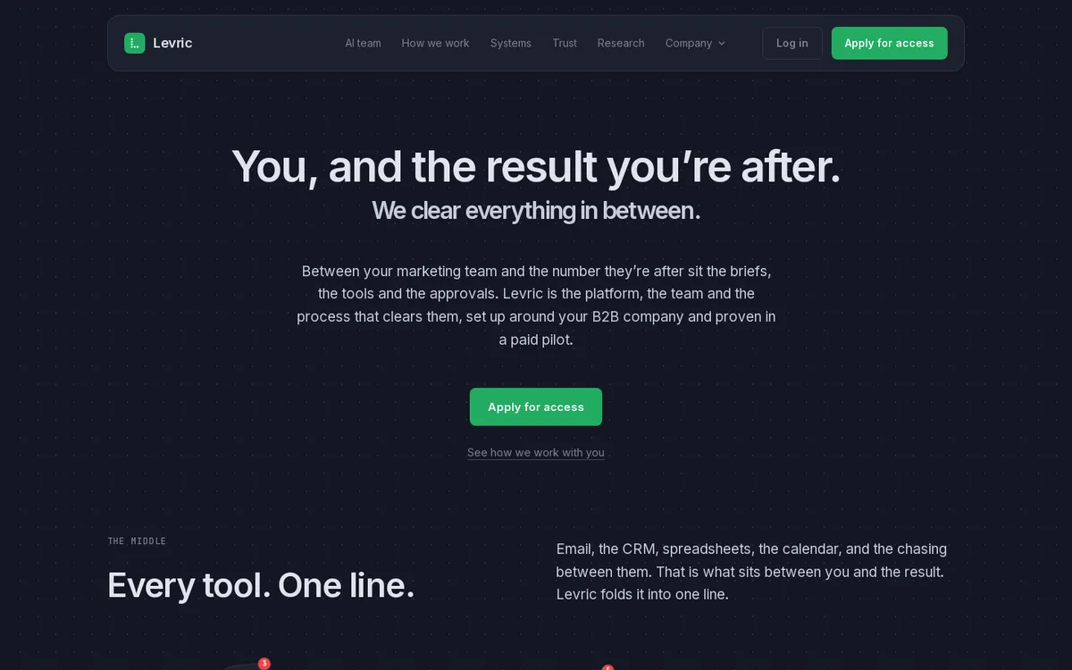 Halaman beranda levric.com yang sedang Anda buka